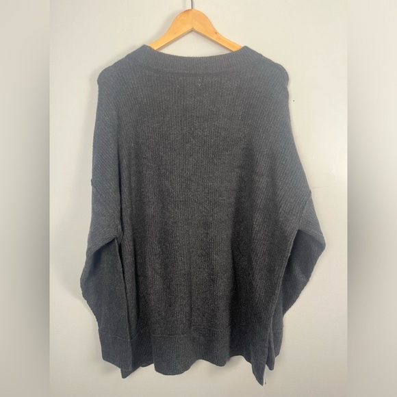 Aerie Women's CozyUp Ribbed Charcoal Sweater medium - Picture 7 of 7